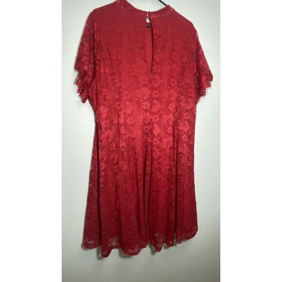 Torrid Sz 3 A Line Lace Overlay Cocktail Formal Pretty Red Party Dress - Picture 10 of 16